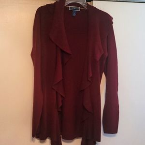 Karen Scott cardigan in merlot
